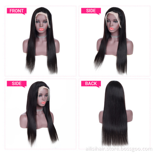 Wholesale High Quality 150% 180% Density 13*4 HD Lace Pre Plucked Human Hair Lace Front Wigs For Black Women Natural Hair Wig